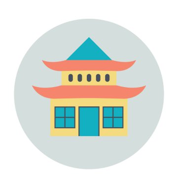 Pagoda vektör çizim renkli