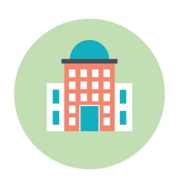 Kubbe çatı yapı vektör çizim renkli