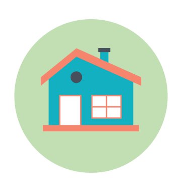 Ev renkli vektör çizim