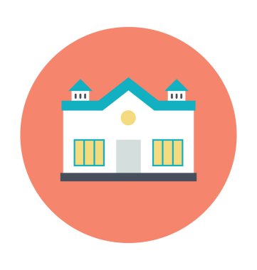 Okul binası vektör çizim renkli