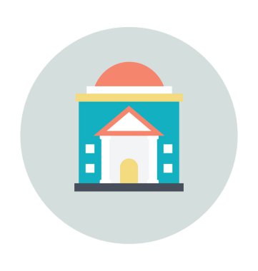 Kubbe çatı yapı vektör çizim renkli