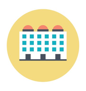 Okul binası vektör çizim renkli