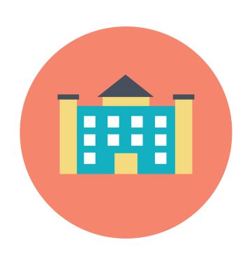 Okul binası vektör çizim renkli