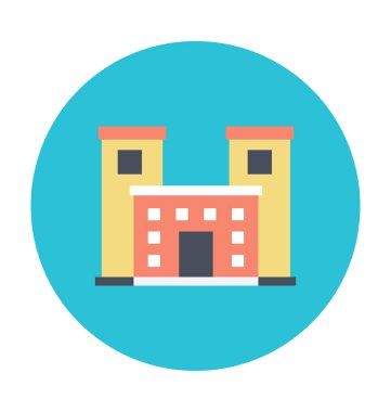 Okul binası vektör çizim renkli