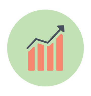 Çubuk grafik renkli vektör simgesi
