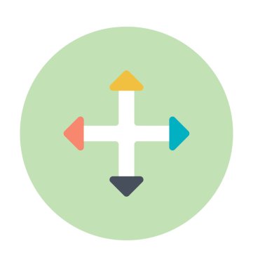 Dört ok renkli vektör simgesi