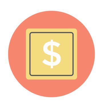 Doları renkli vektör simgesi