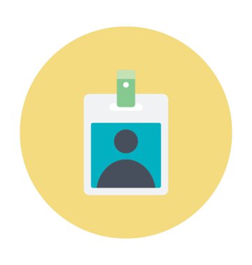 Kimlik kartı renkli vektör simgesi