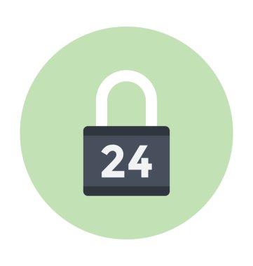 Asma kilit renkli vektör simgesi