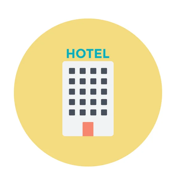 Hotel Icono Vector Color — Vector de stock