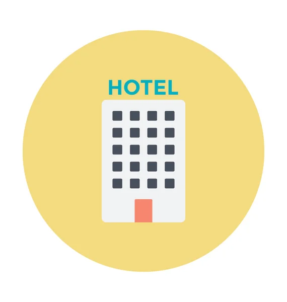 Hotel Gekleurde Vector Pictogram — Stockvector