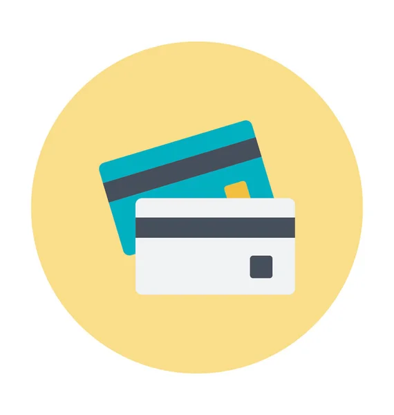 Creditcard Gekleurde Vector Pictogram — Stockvector