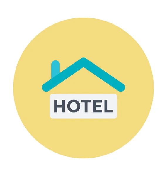 Hotel Gekleurde Vector Pictogram — Stockvector