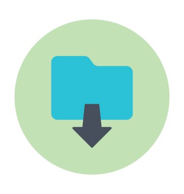 Klasör İndiriyor renkli vektör simgesi