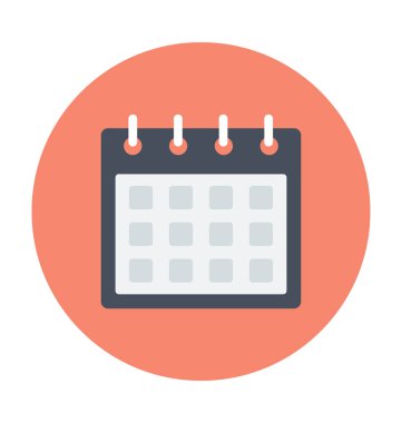 Takvim renkli vektör simgesi