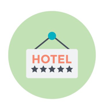 Hotel tabela renkli vektör simgesi