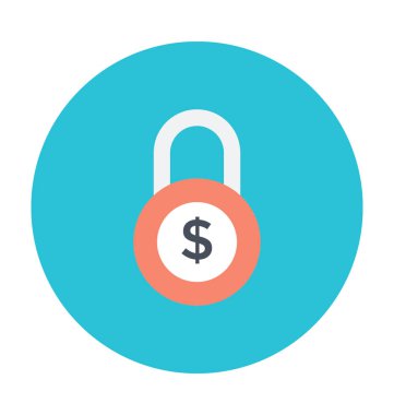 Asma kilit renkli vektör simgesi