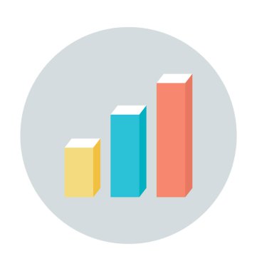 Çubuk grafik renkli vektör simgesi