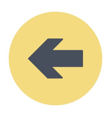 Sol ok renkli vektör simgesi