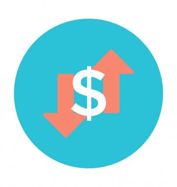 Para değeri renkli vektör simgesi