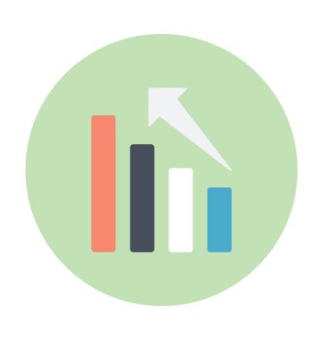 İstatistik renkli vektör simgesi 