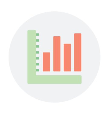 Çubuk grafik renkli vektör simgesi 