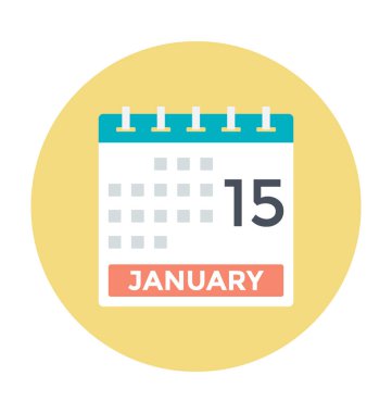 Takvim renkli vektör simgesi