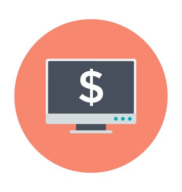 Online iş renkli vektör simgesi