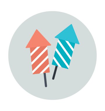 Havai fişek roket renkli vektör simgesi