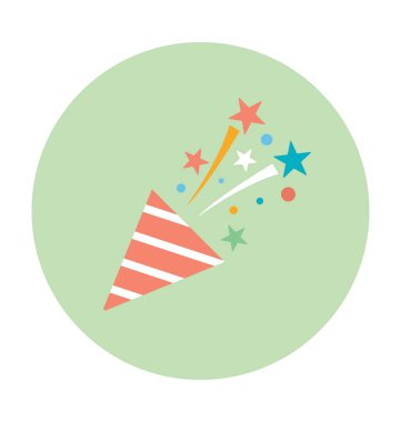 Konfeti koni renkli vektör simgesi