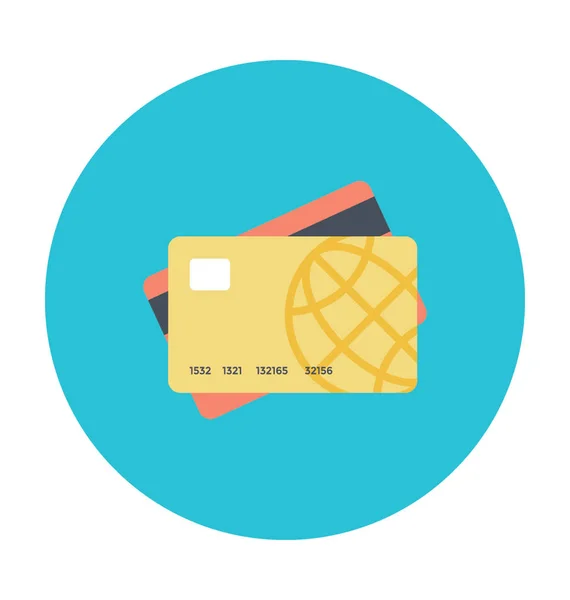 Barevné Vektorové Ikony Kreditní Karty — Stockový vektor