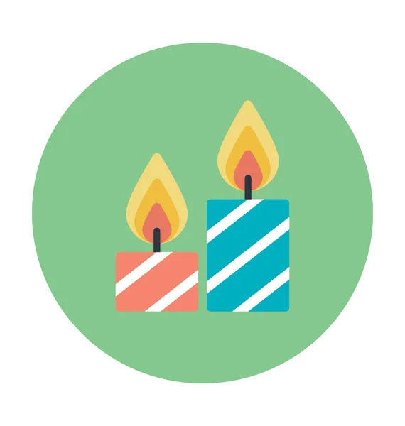 Candle Colored Vector Icon — Stock Vector