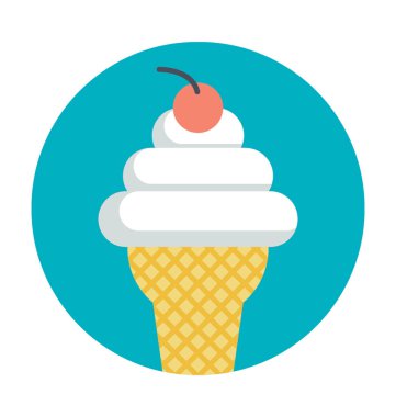 Buz koni renkli vektör simgesi