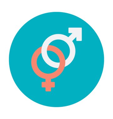 Cinsiyet sembolleri renkli vektör simgesi