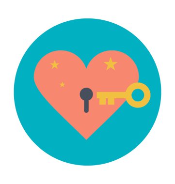 Kalp kilit renkli vektör simgesi