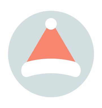 Noel Baba şapkası renkli vektör simgesi