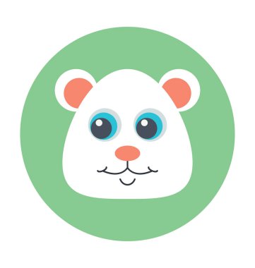 Bunny yüz renkli vektör simgesi