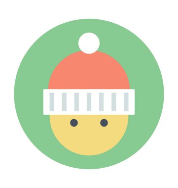 Santa yüz renkli vektör simgesi