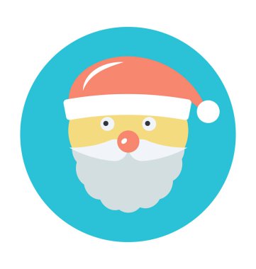 Santa yüz renkli vektör simgesi