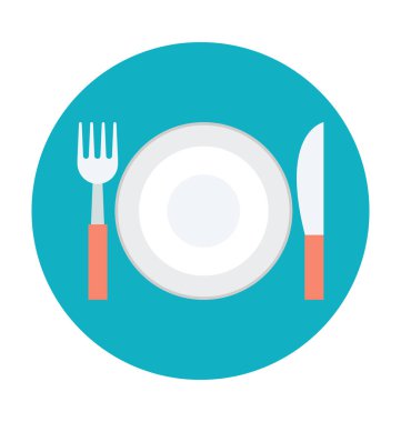 Yemek renkli vektör simgesi