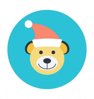 Teddy yüz renkli vektör simgesi