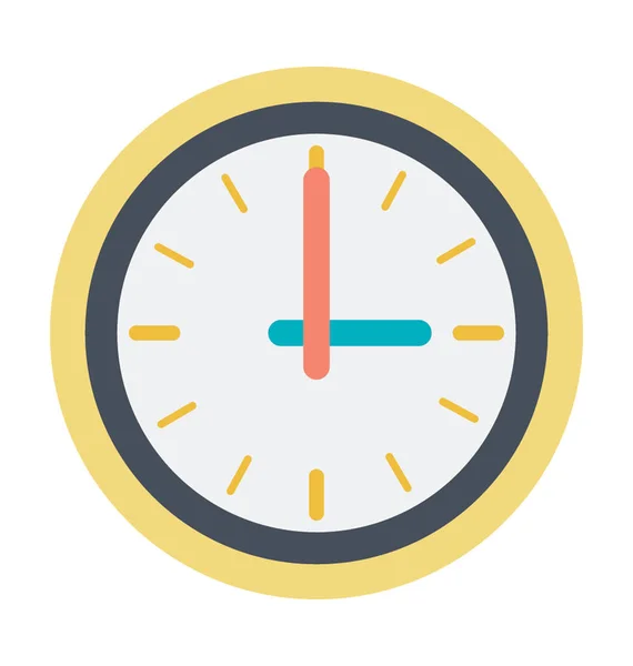 Reloj Color Vector Icono — Vector de stock