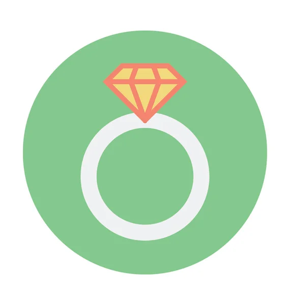 Diamond Ring Färgad Vektor Icon — Stock vektor