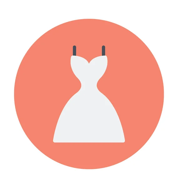 Hochzeitskleid Farbige Vektor Symbol — Stockvektor