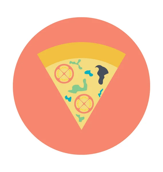 Pizza Färgad Vektor Icon — Stock vektor