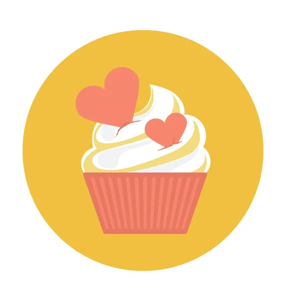 Cupcake Icône Vectorielle Colorée — Image vectorielle