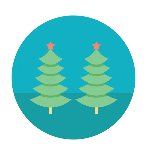Árvore Natal Colorido Vetor Ícone — Vetor de Stock