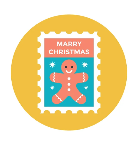 Tarjeta Navidad Color Vector Icono — Vector de stock