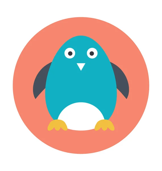 Pingüino Coloreado Icono Del Vector — Vector de stock