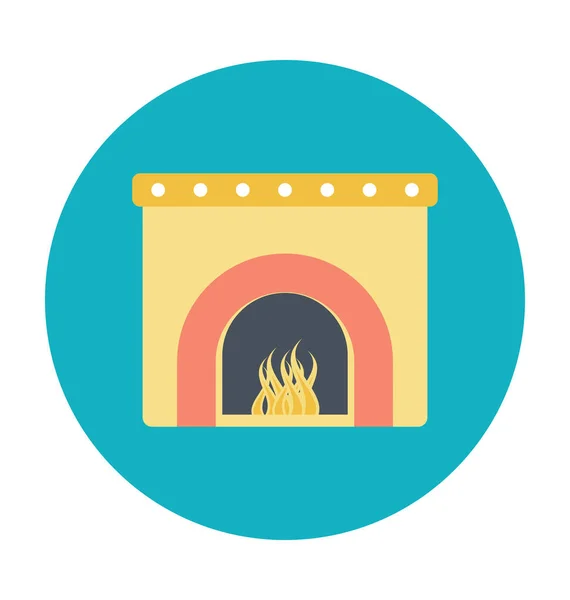 Room Stove Colored Vector Icon — Stock Vector